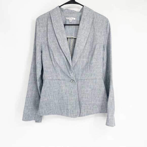 CAbi #215 Beachwalk Blazer in Linen Chambray Sz 6 Business Casual - Picture 2 of 9